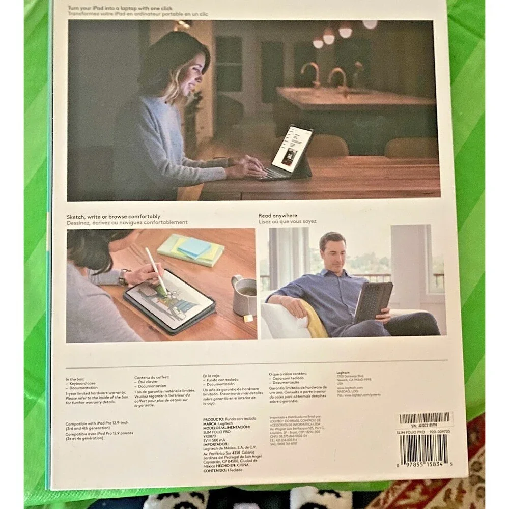 Logitech iPad Pro 12.9 in. Slim Combo Detachable Wireless Keyboard Case - NIB